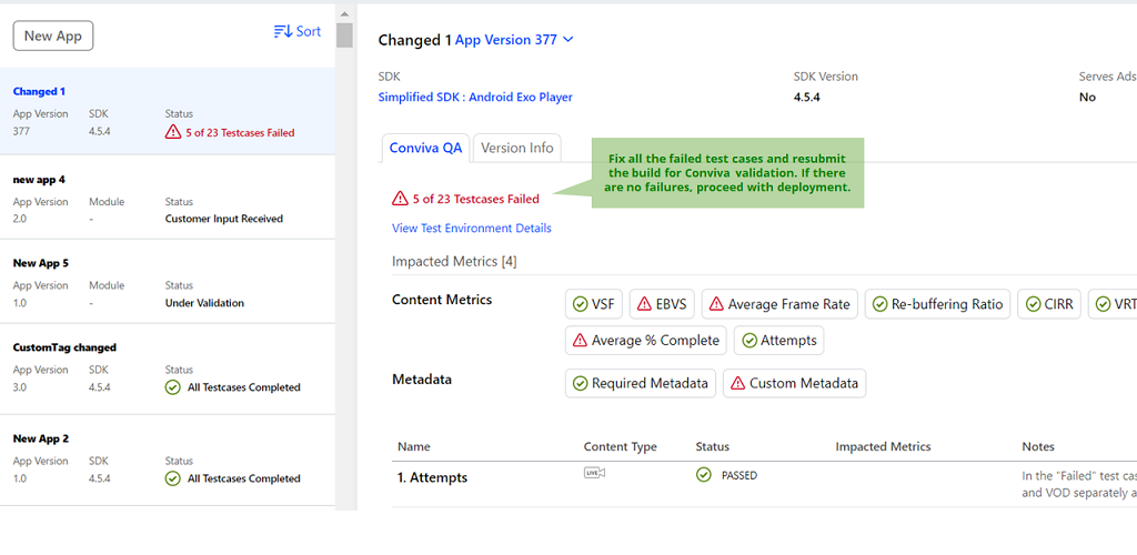 Fix issues and resubmit for validation